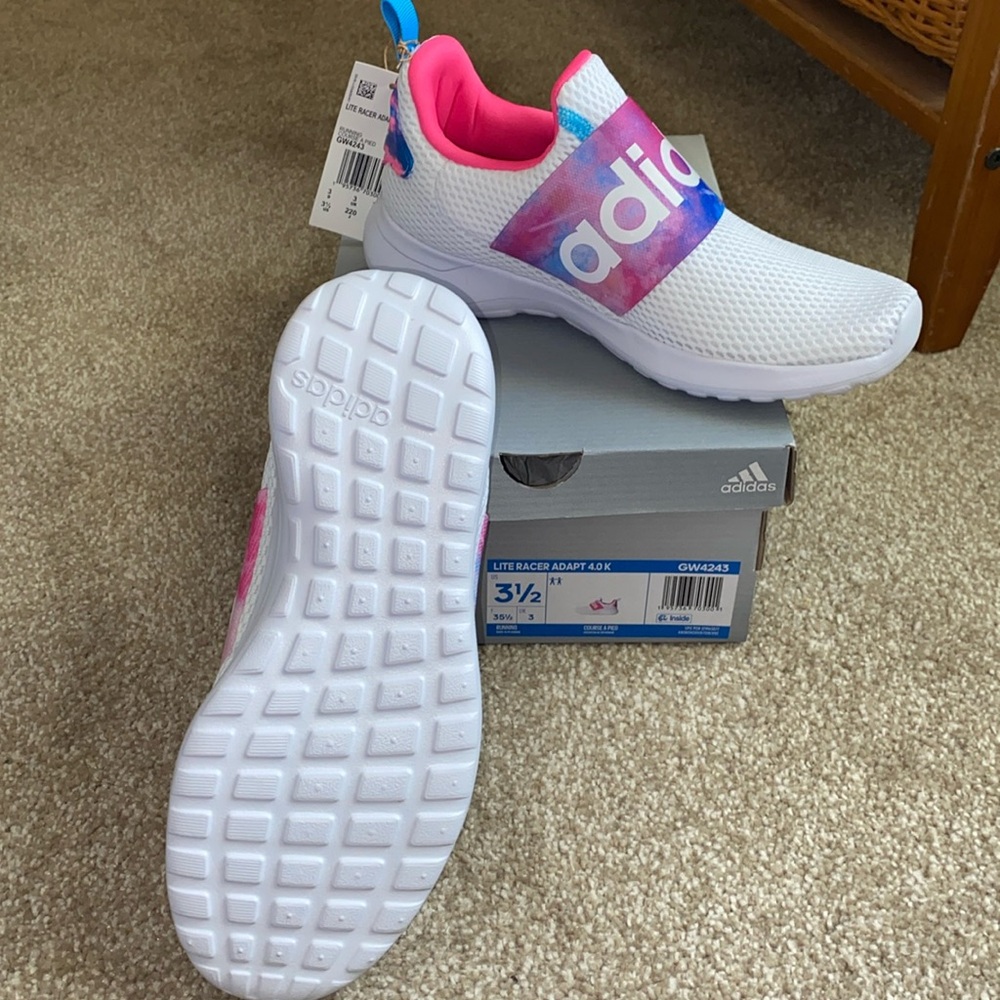 Adidas girls lite racer adapt size 3.5 new inbox